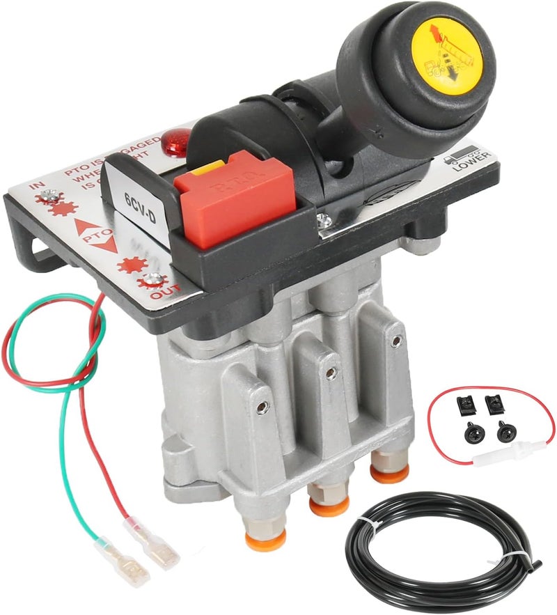 RALBDX Hydraulic Flow Control Valves with PTO Switch For Dump Truck Tipper Hydraulic System Slow Down Function Air Operated (Valve+10m Air Tube) - Image 1